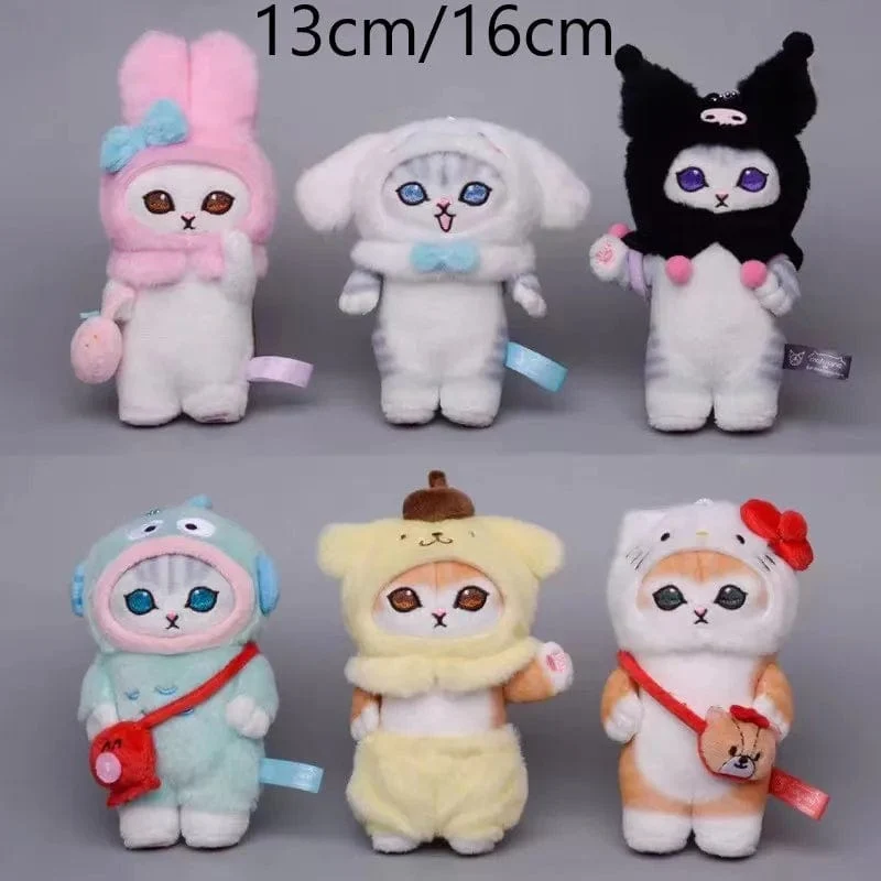 Sanrio Plüschtiere Kawaii Hello Kitty My Melody Zimmerdekor Kuromi Plüschtier Cinnamoroll Puppe Plüsch-Schlüsselanhänger für Weihnachtsgeschenke