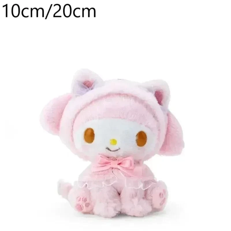 Sanrio Plüschtiere Kawaii Hello Kitty My Melody Zimmerdekor Kuromi Plüschtier Cinnamoroll Puppe Plüsch-Schlüsselanhänger für Weihnachtsgeschenke