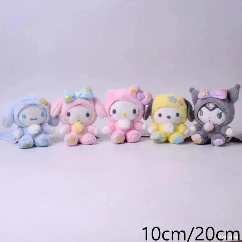 Sanrio Plüschtiere Kawaii Hello Kitty My Melody Zimmerdekor Kuromi Plüschtier Cinnamoroll Puppe Plüsch-Schlüsselanhänger für Weihnachtsgeschenke