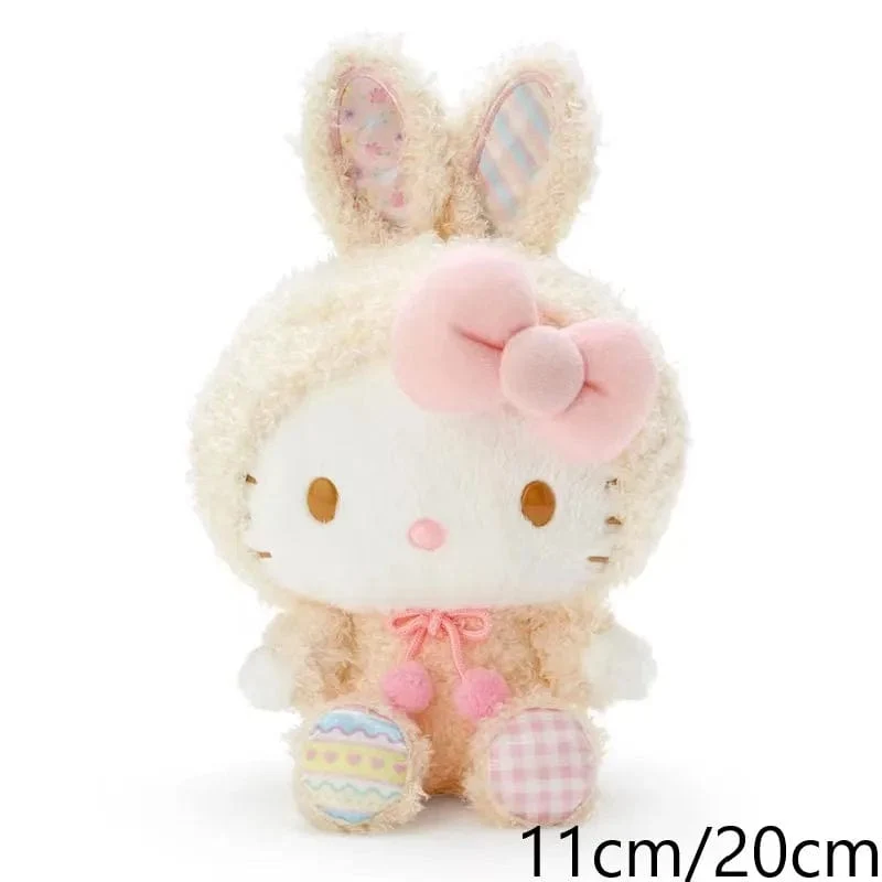 Sanrio Plüschtiere Kawaii Hello Kitty My Melody Zimmerdekor Kuromi Plüschtier Cinnamoroll Puppe Plüsch-Schlüsselanhänger für Weihnachtsgeschenke