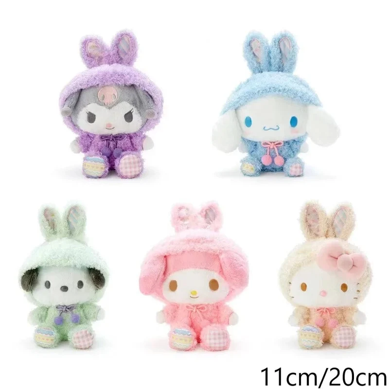 Sanrio Plüschtiere Kawaii Hello Kitty My Melody Zimmerdekor Kuromi Plüschtier Cinnamoroll Puppe Plüsch-Schlüsselanhänger für Weihnachtsgeschenke