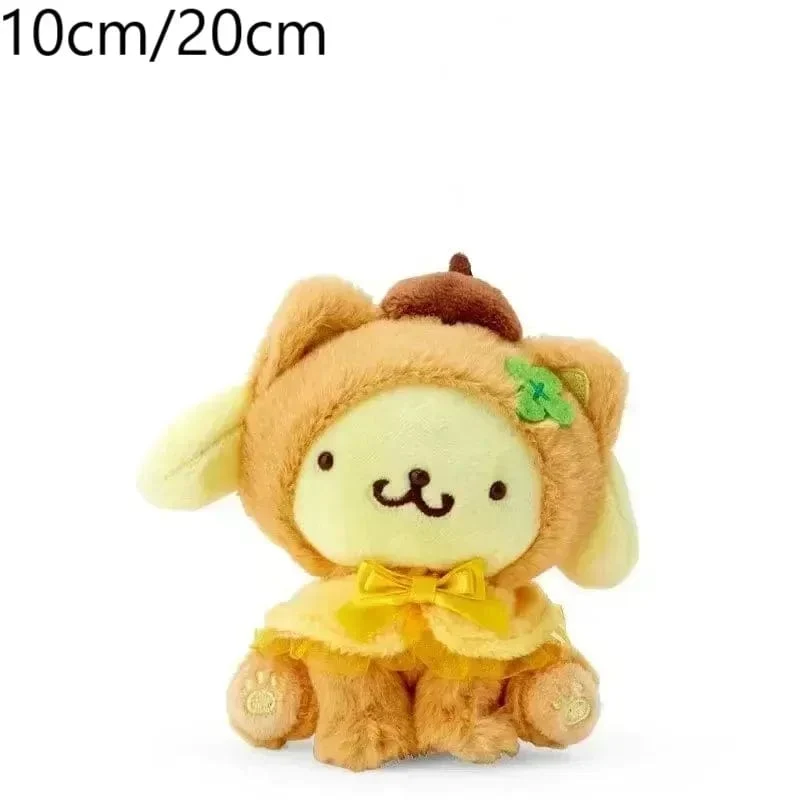 Sanrio Plüschtiere Kawaii Hello Kitty My Melody Zimmerdekor Kuromi Plüschtier Cinnamoroll Puppe Plüsch-Schlüsselanhänger für Weihnachtsgeschenke