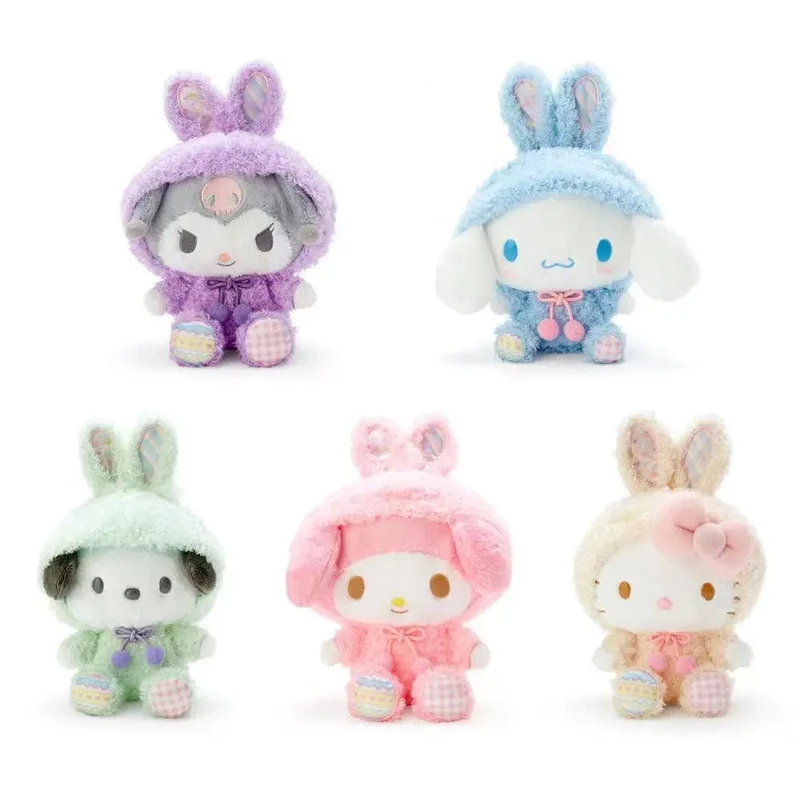 Sanrio Plüschtiere Kawaii Hello Kitty My Melody Zimmerdekor Kuromi Plüschtier Cinnamoroll Puppe Plüsch-Schlüsselanhänger für Weihnachtsgeschenke