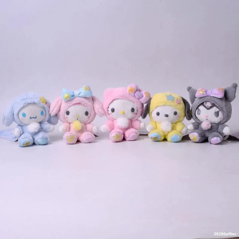 Sanrio Plüschtiere Kawaii Hello Kitty My Melody Zimmerdekor Kuromi Plüschtier Cinnamoroll Puppe Plüsch-Schlüsselanhänger für Weihnachtsgeschenke