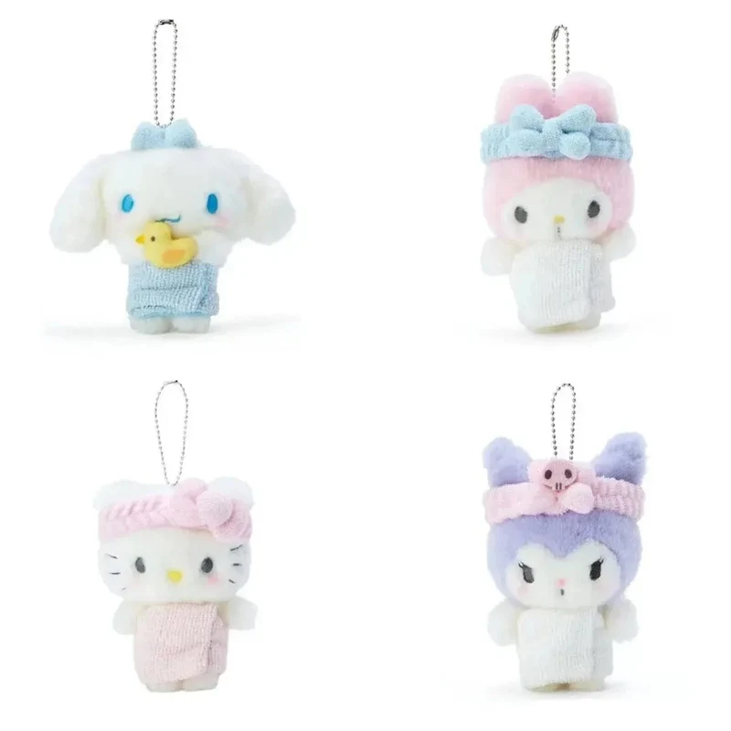 Sanrio Plüschtiere Kawaii Hello Kitty My Melody Zimmerdekor Kuromi Plüschtier Cinnamoroll Puppe Plüsch-Schlüsselanhänger für Weihnachtsgeschenke
