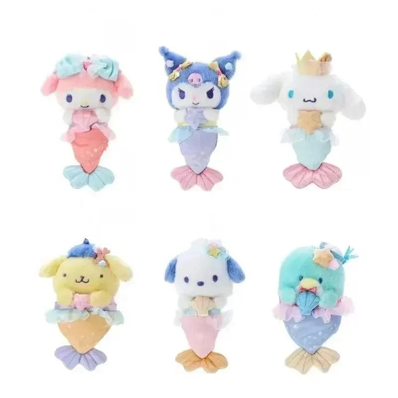 Sanrio Plüschtiere Kawaii Hello Kitty My Melody Zimmerdekor Kuromi Plüschtier Cinnamoroll Puppe Plüsch-Schlüsselanhänger für Weihnachtsgeschenke