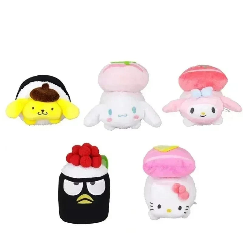 Sanrio Plüschtiere Kawaii Hello Kitty My Melody Zimmerdekor Kuromi Plüschtier Cinnamoroll Puppe Plüsch-Schlüsselanhänger für Weihnachtsgeschenke
