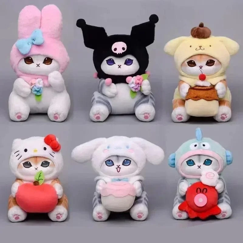 Sanrio Plüschtiere Kawaii Hello Kitty My Melody Zimmerdekor Kuromi Plüschtier Cinnamoroll Puppe Plüsch-Schlüsselanhänger für Weihnachtsgeschenke