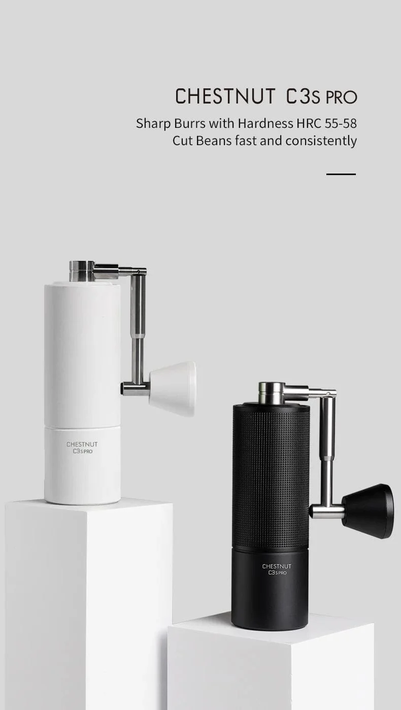 TIMEMORE Chestnut C3 ESP PRO C3S PRO Manuelle Kaffeemühle Upgrade Ganzmetallgehäuse & S2C-Mahlwerk Anti-Rutsch-Design Handkaffeemühle