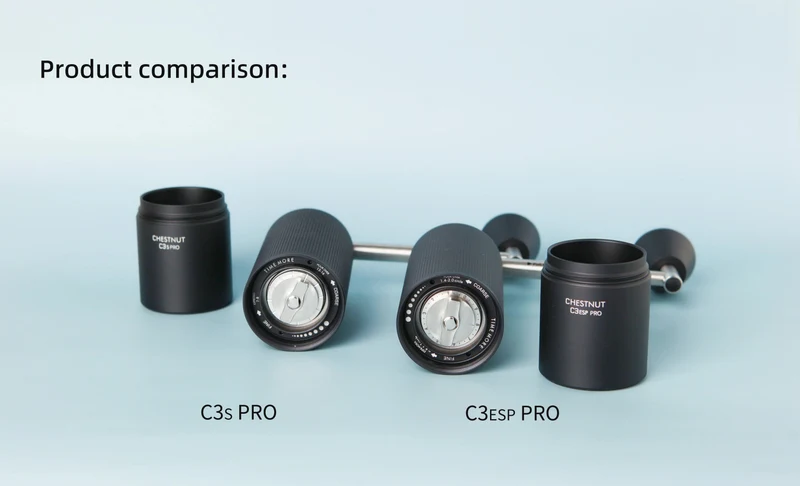 TIMEMORE Chestnut C3 ESP PRO C3S PRO Manuelle Kaffeemühle Upgrade Ganzmetallgehäuse & S2C-Mahlwerk Anti-Rutsch-Design Handkaffeemühle