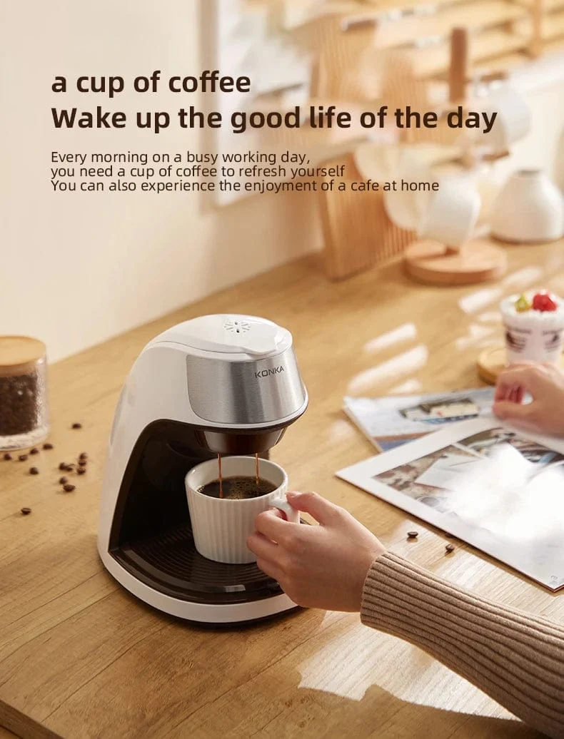 Mini Elektrische Filterkaffeemaschine Amerikanische Filterkaffeemaschine Ein-Knopf-Bedienung Kaffeemaschine Kaffee-Tools