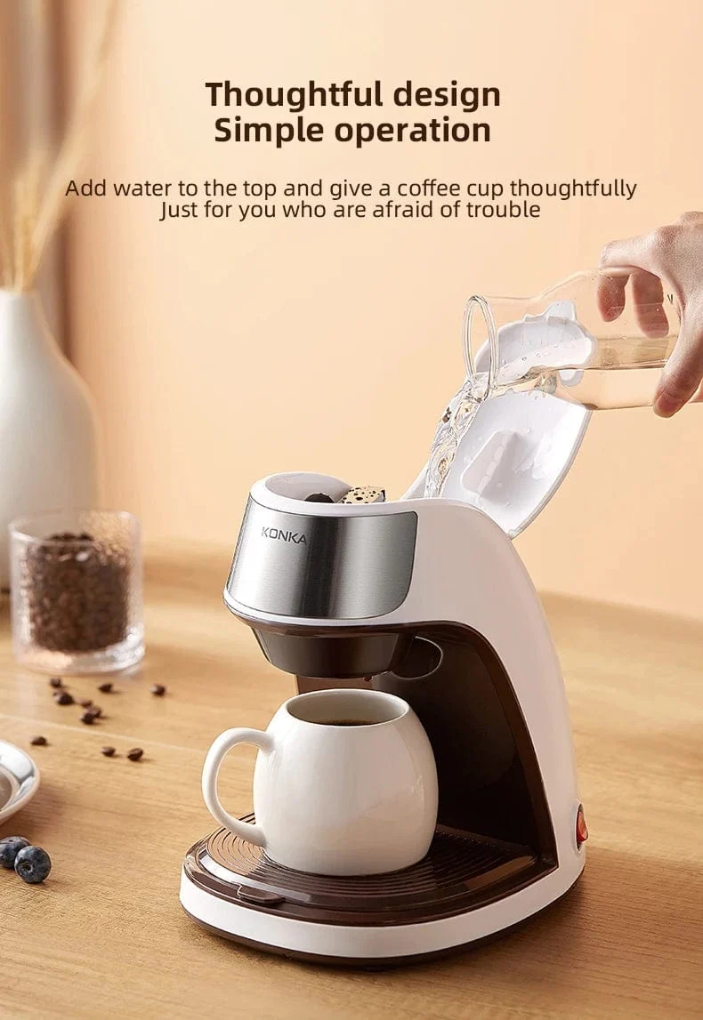 Mini Elektrische Filterkaffeemaschine Amerikanische Filterkaffeemaschine Ein-Knopf-Bedienung Kaffeemaschine Kaffee-Tools