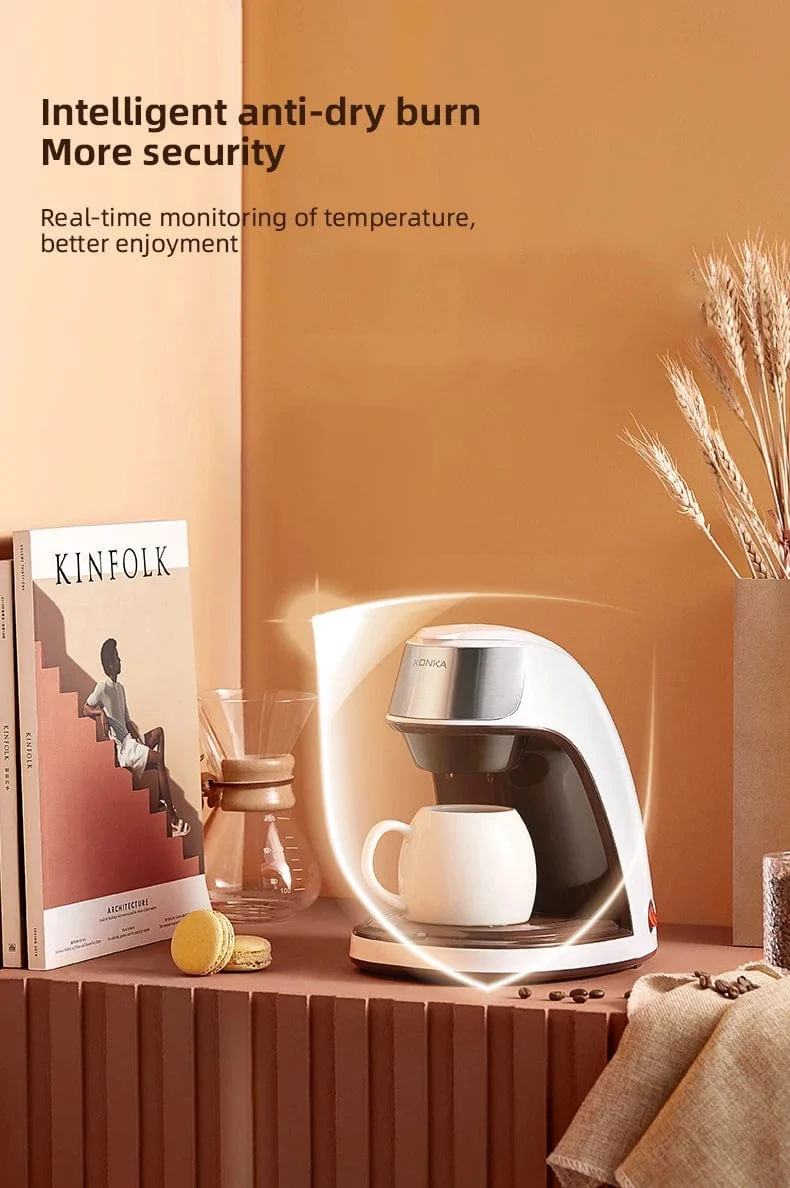 Mini Elektrische Filterkaffeemaschine Amerikanische Filterkaffeemaschine Ein-Knopf-Bedienung Kaffeemaschine Kaffee-Tools