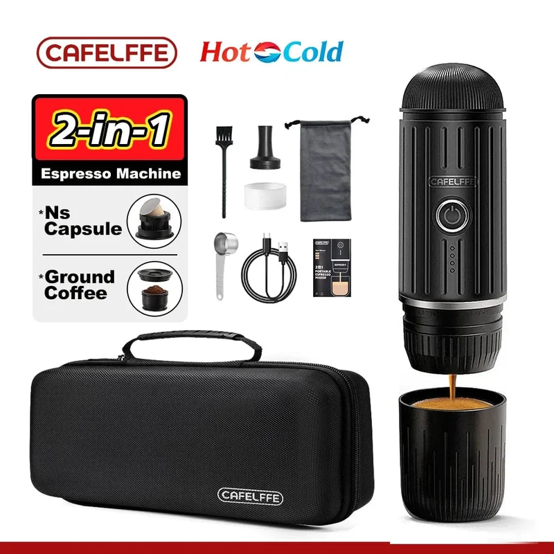 Cafelffe Outdoor-Kombination, kabellose elektrische tragbare Espressomaschine, Kaffeegeschenk, Camping, Wandern, Reisetasche, Cafetera