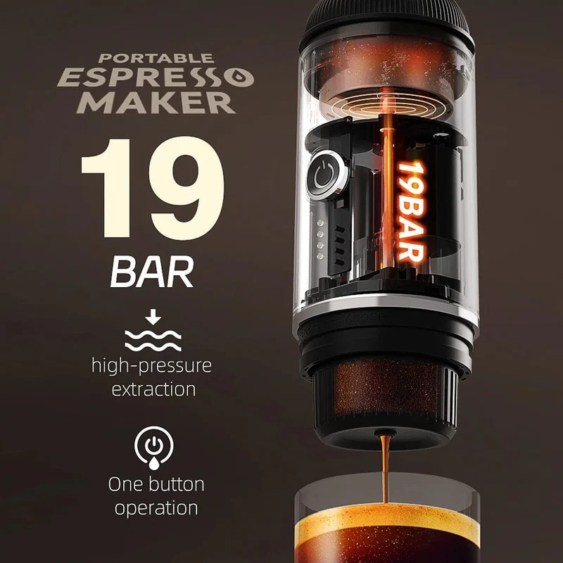 Cafelffe Outdoor-Kombination, kabellose elektrische tragbare Espressomaschine, Kaffeegeschenk, Camping, Wandern, Reisetasche, Cafetera