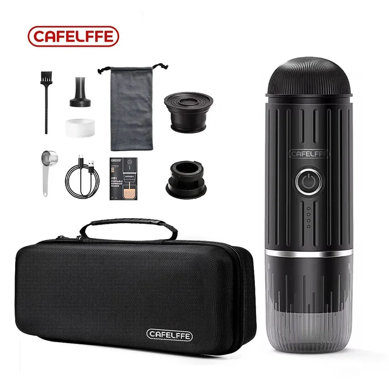 Cafelffe Outdoor-Kombination, kabellose elektrische tragbare Espressomaschine, Kaffeegeschenk, Camping, Wandern, Reisetasche, Cafetera