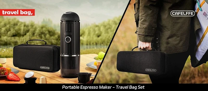 Cafelffe Outdoor-Kombination, kabellose elektrische tragbare Espressomaschine, Kaffeegeschenk, Camping, Wandern, Reisetasche, Cafetera