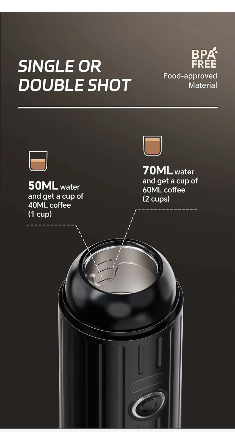 Cafelffe Outdoor-Kombination, kabellose elektrische tragbare Espressomaschine, Kaffeegeschenk, Camping, Wandern, Reisetasche, Cafetera