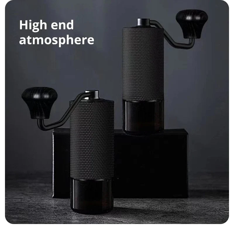 Manuelle Kaffeemühle CNC Edelstahl Professionelle Doppel Lager Einstellbare Hand Grat Kaffee Bean Mahlen