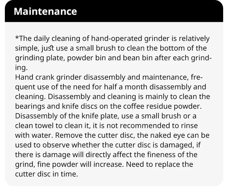 Manuelle Kaffeemühle CNC Edelstahl Professionelle Doppel Lager Einstellbare Hand Grat Kaffee Bean Mahlen
