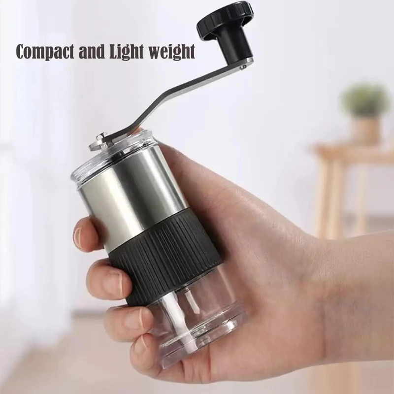 Mini-Kaffeemühle, manuell, tragbare Mühle, Pfeffermühle, Keramikkern, abnehmbar und waschbar, für italienische Kaffeemaschine im Freien
