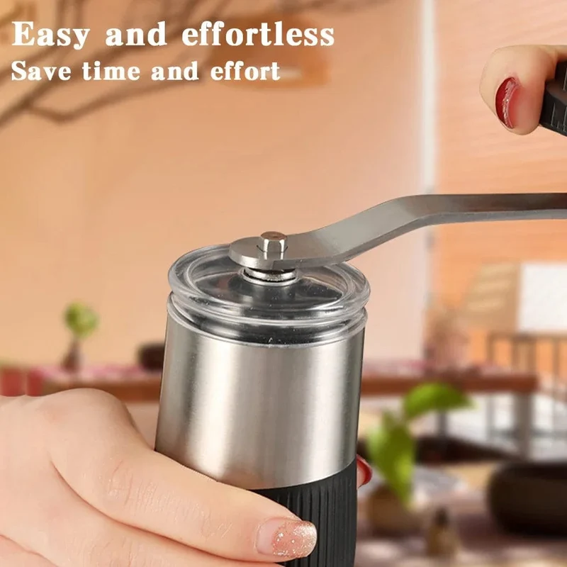 Mini-Kaffeemühle, manuell, tragbare Mühle, Pfeffermühle, Keramikkern, abnehmbar und waschbar, für italienische Kaffeemaschine im Freien