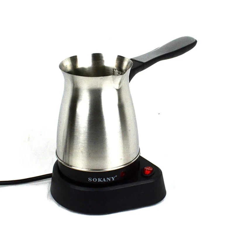 Tragbare Kaffeemaschine, elektrisch, türkisch, griechisch, Kaffeemaschine aus Edelstahl, Moka-Kanne, Kaffeemaschine