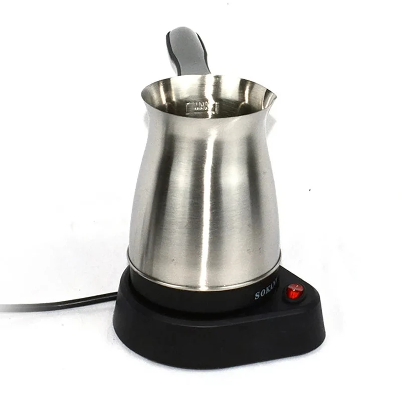 Tragbare Kaffeemaschine, elektrisch, türkisch, griechisch, Kaffeemaschine aus Edelstahl, Moka-Kanne, Kaffeemaschine
