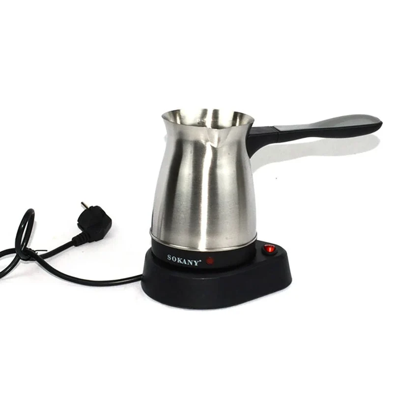 Tragbare Kaffeemaschine, elektrisch, türkisch, griechisch, Kaffeemaschine aus Edelstahl, Moka-Kanne, Kaffeemaschine