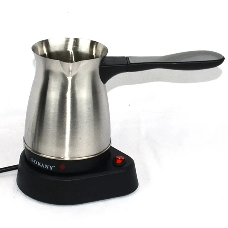 Tragbare Kaffeemaschine, elektrisch, türkisch, griechisch, Kaffeemaschine aus Edelstahl, Moka-Kanne, Kaffeemaschine