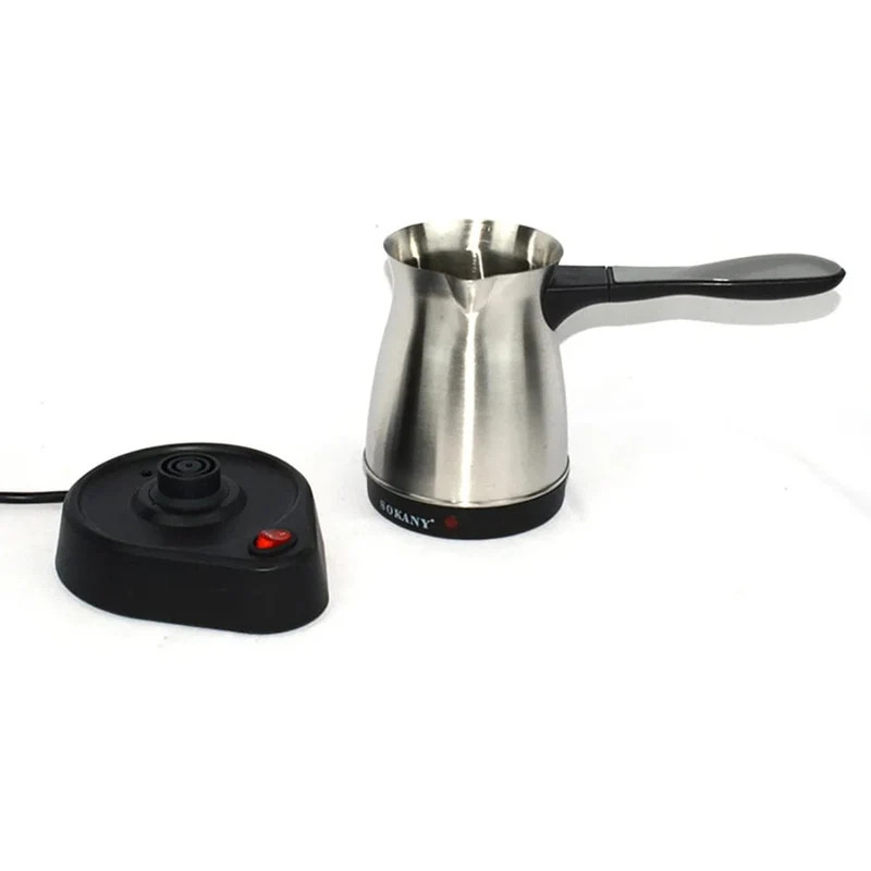 Tragbare Kaffeemaschine, elektrisch, türkisch, griechisch, Kaffeemaschine aus Edelstahl, Moka-Kanne, Kaffeemaschine