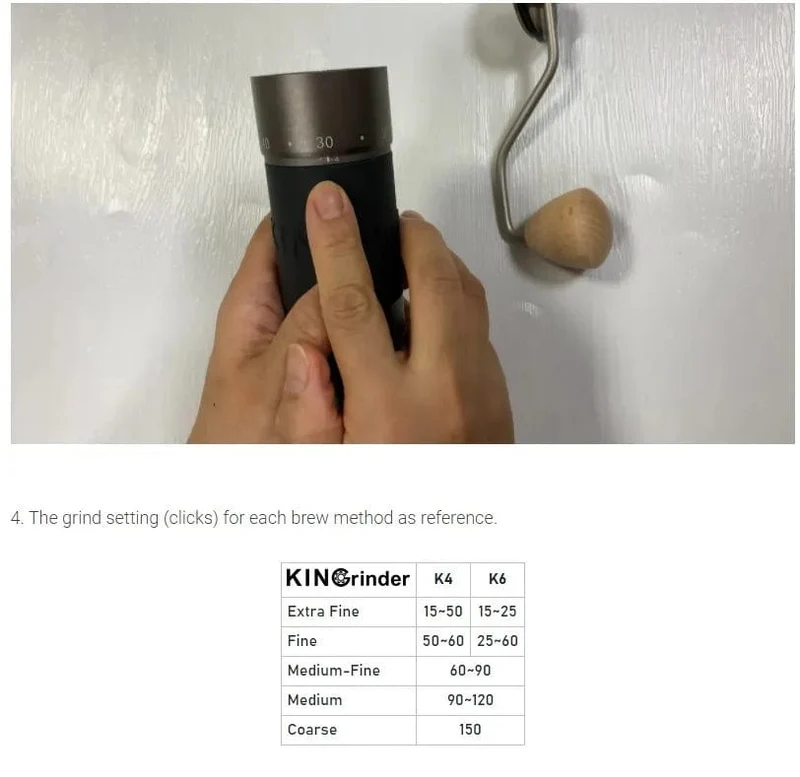 Kingrinder K4/K6 manuelle Kaffeemühle tragbare Mühle 420 Edelstahl 48 mm Edelstahl Titan-Beschichtung Grat