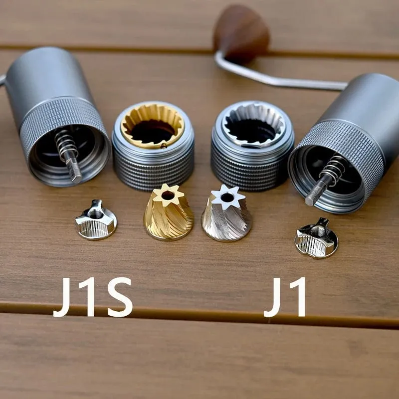 JAFFEE J0/J1 manuelle Kaffeemühle mit 38 mm 5-Kern/7-Kern-Mahlwerk, 3 Lager, tragbare Kaffeemühle, einstellbare Espressomühle