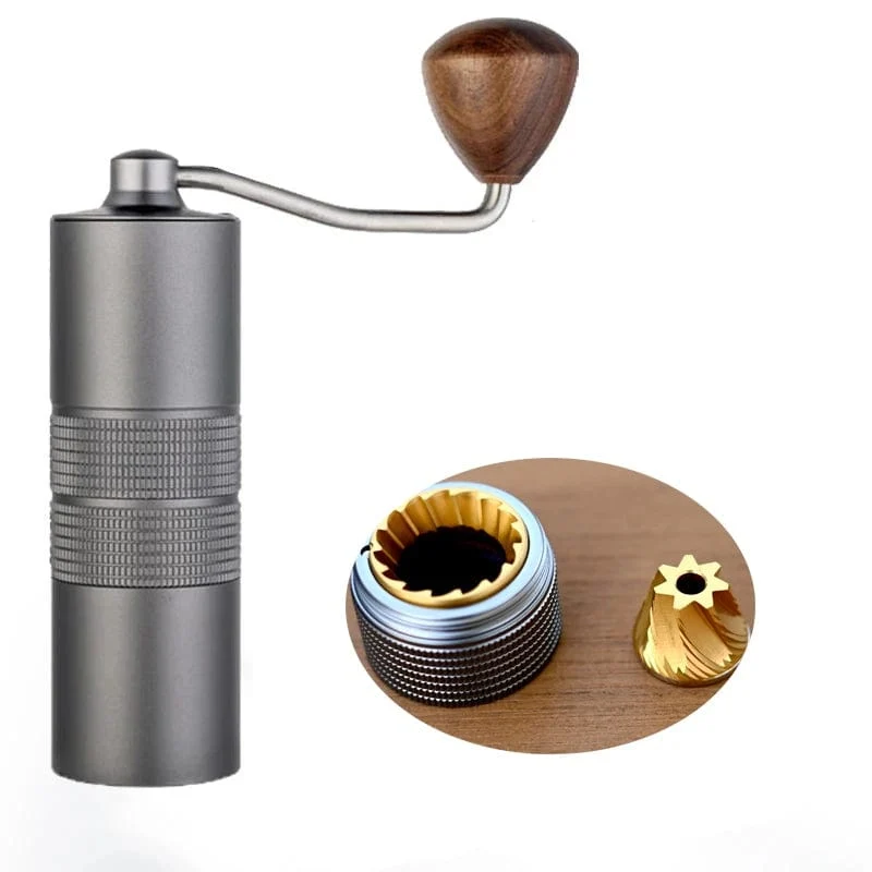 JAFFEE J0/J1 manuelle Kaffeemühle mit 38 mm 5-Kern/7-Kern-Mahlwerk, 3 Lager, tragbare Kaffeemühle, einstellbare Espressomühle
