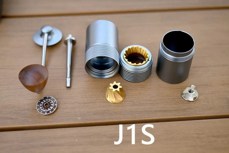 JAFFEE J0/J1 manuelle Kaffeemühle mit 38 mm 5-Kern/7-Kern-Mahlwerk, 3 Lager, tragbare Kaffeemühle, einstellbare Espressomühle