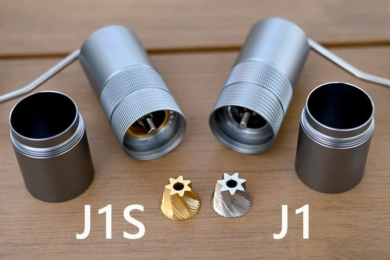 JAFFEE J0/J1 manuelle Kaffeemühle mit 38 mm 5-Kern/7-Kern-Mahlwerk, 3 Lager, tragbare Kaffeemühle, einstellbare Espressomühle