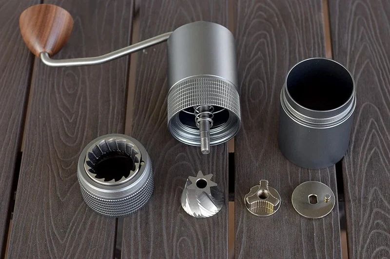 JAFFEE J0/J1 manuelle Kaffeemühle mit 38 mm 5-Kern/7-Kern-Mahlwerk, 3 Lager, tragbare Kaffeemühle, einstellbare Espressomühle