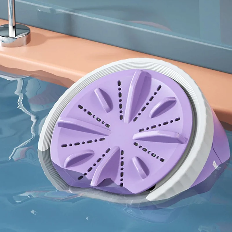 Rotierender Turbo-Ultraschall-Wasch- und Spülmaschinenreiniger mit USB-Anschluss, tragbare Mini-Waschmaschine für Kleidung, Unterwäsche-Waschmaschine für unterwegs