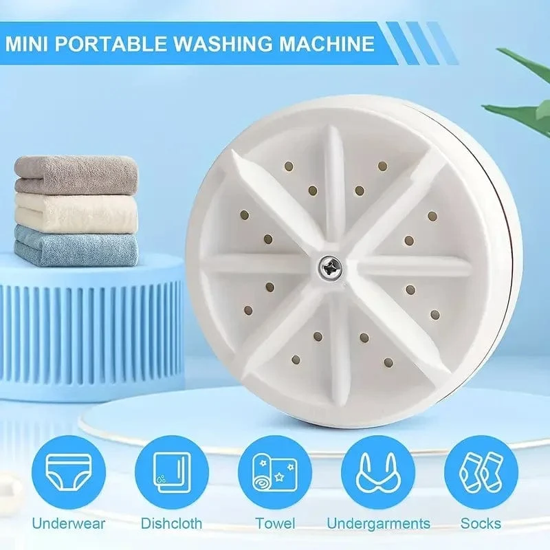 Mini-Waschmaschine, USB-Ultraschall-Turbinenwaschmaschine mit rotierender Waschmaschine für Socken, Unterwäsche, Geschirrspülen, Reisen, Zuhause, Wohnmobil, Wohnung