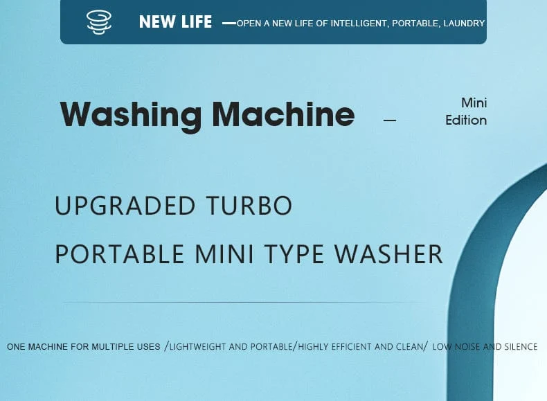 Mini-Waschmaschine, USB-Ultraschall-Turbinenwaschmaschine mit rotierender Waschmaschine für Socken, Unterwäsche, Geschirrspülen, Reisen, Zuhause, Wohnmobil, Wohnung