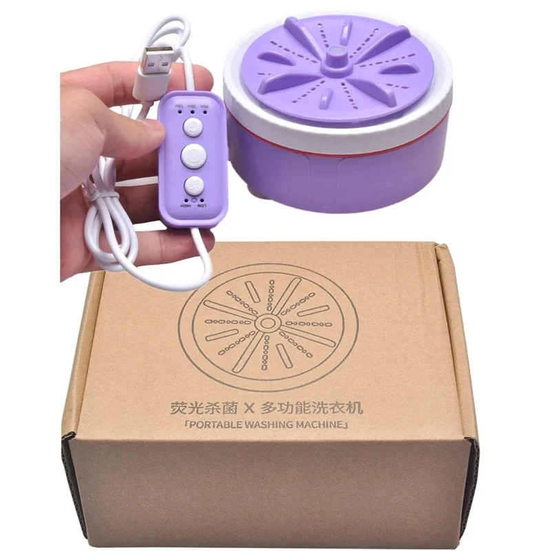 Tragbare Mini-Waschmaschine mit USB-Anschluss, 3 Gänge, Timer, rotierender Turbo, Unterwäsche, Sockenwaschmaschine, Spülmaschine für Babys, auf Reisen und zu Hause 미니세탁기