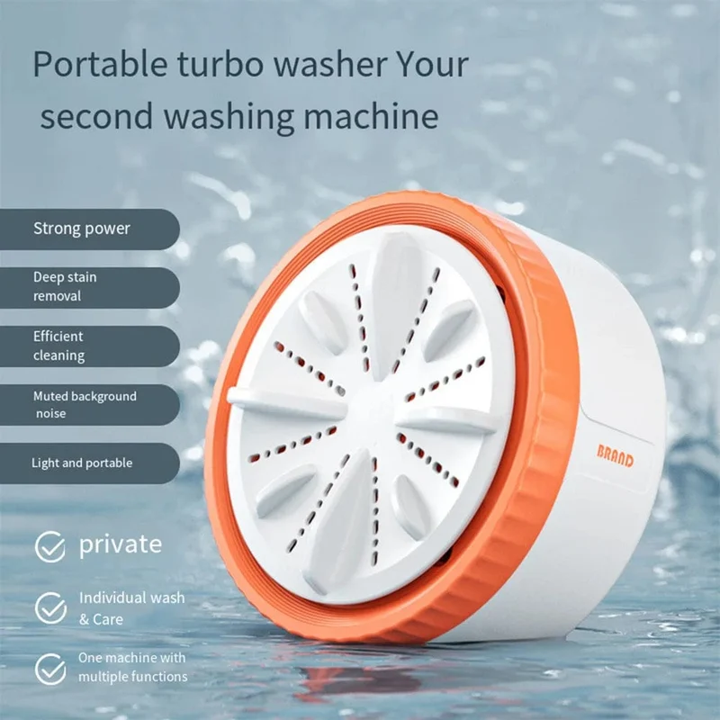 Tragbare Mini-Waschmaschine mit USB-Anschluss, 3 Gänge, Timer, rotierender Turbo, Unterwäsche, Sockenwaschmaschine, Spülmaschine für Babys, auf Reisen und zu Hause 미니세탁기