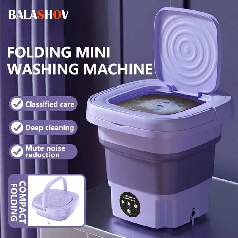 8L tragbare kleine faltbare Waschmaschine mit Schleuder für Socken, Unterwäsche, Höschen, Waschmaschine, Haushalts-Mini-Waschmaschine