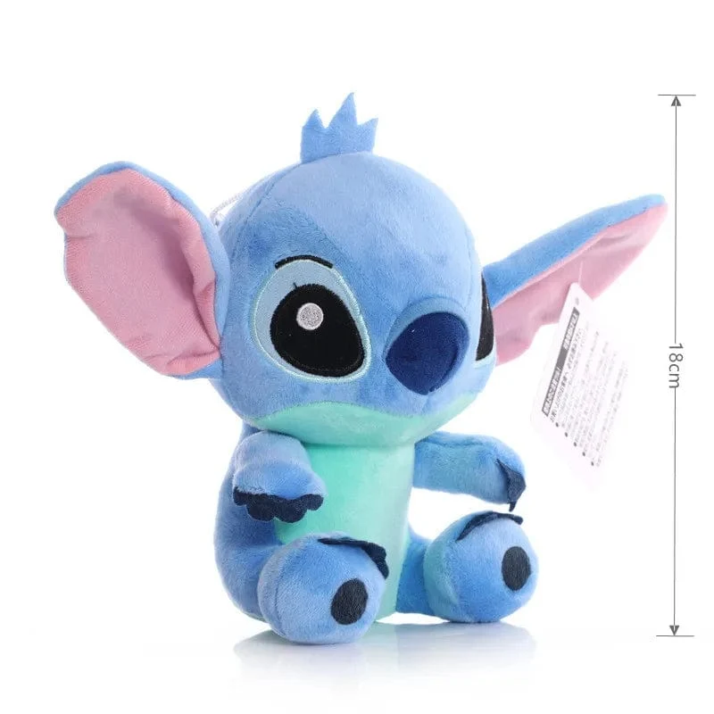 DISNEY Lilo & Stitch Plüschtiere Rosa Lilo Blau Stitch Gefüllte Plüschpuppen Anhänger Spielzeug Modelle Süßes Junge Mädchen Geburtstagsgeschenk