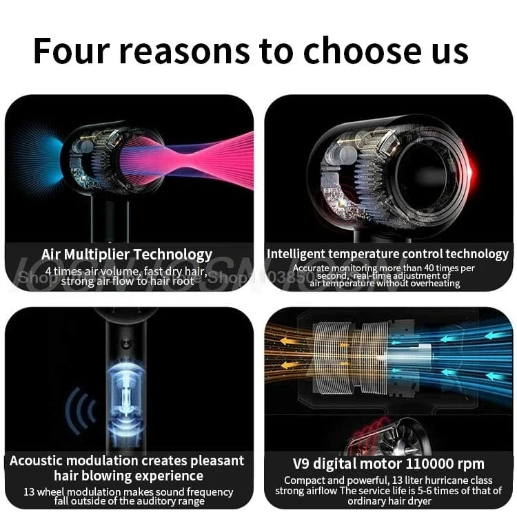 Professioneller Super-Haartrockner Persönliche Haarpflege Styling Negative Ionen Salon Werkzeug Konstante Anion Elektrische Blattlose Haartrockner