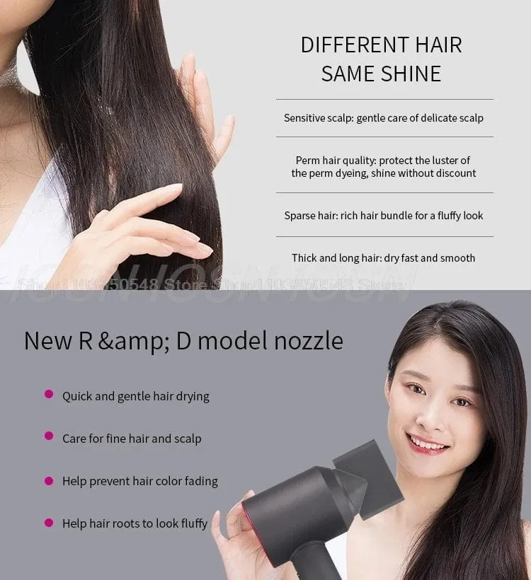 Professioneller Super-Haartrockner Persönliche Haarpflege Styling Negative Ionen Salon Werkzeug Konstante Anion Elektrische Blattlose Haartrockner