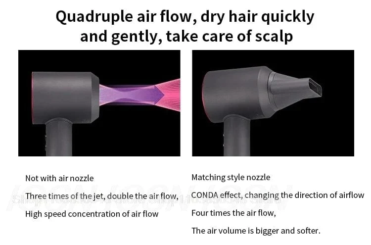 Professioneller Super-Haartrockner Persönliche Haarpflege Styling Negative Ionen Salon Werkzeug Konstante Anion Elektrische Blattlose Haartrockner
