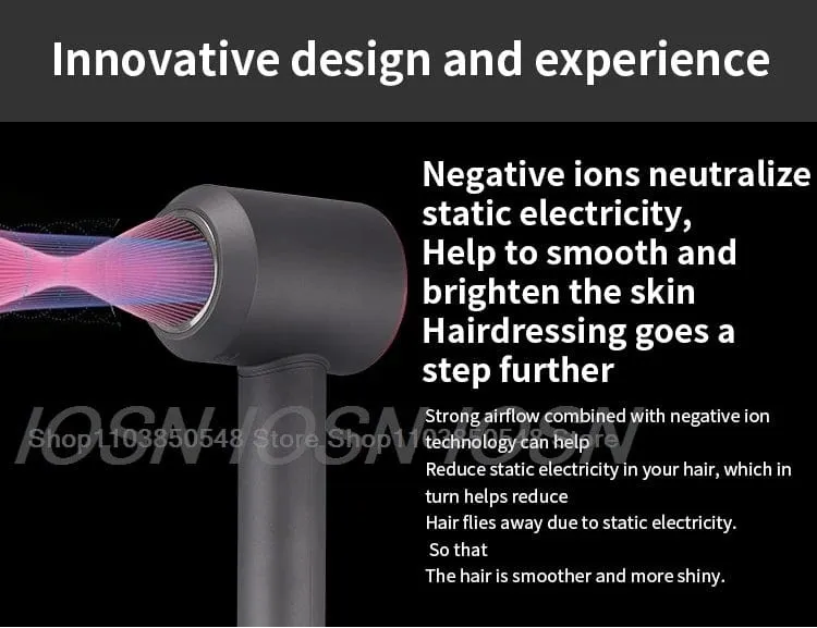 Professioneller Super-Haartrockner Persönliche Haarpflege Styling Negative Ionen Salon Werkzeug Konstante Anion Elektrische Blattlose Haartrockner