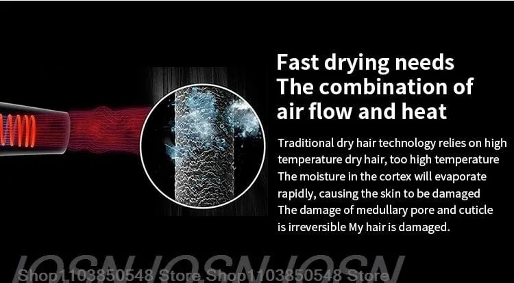 Professioneller Super-Haartrockner Persönliche Haarpflege Styling Negative Ionen Salon Werkzeug Konstante Anion Elektrische Blattlose Haartrockner