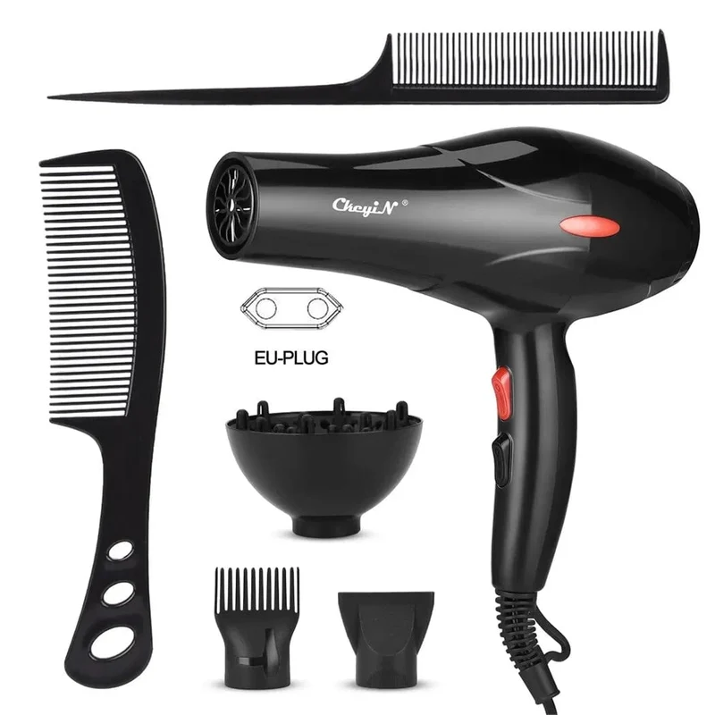 CkeyiN 1600W Haartrockner, professioneller Negativ-Ionen-Föhn, Heimgebrauch, Heiß-/Kalt-Föhn, Salon-Föhn, Diffusor, Konzentratordüse
